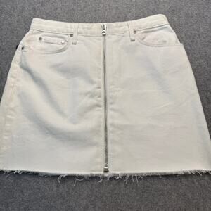 Women's‎ Rag & Bone Anna White Zip Front Denim Blue Jean Mini Skirt Size 30 NEW